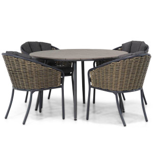 Santika Tika/Matale 125 cm rond dining tuinset 5-delig