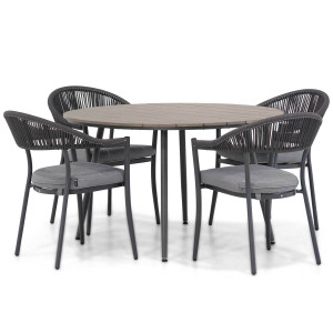 Santika Vivian/Matale 125 cm rond dining tuinset 5-delig