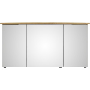 Saphir Badkamerspiegelkast Serie 4010 badkamer spiegelkast incl. LED-verlichting in krans Badkast 142 cm breed, 3 deuren, 6 glazen legplanken, incl. deurdemper