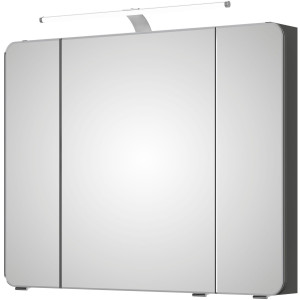 Saphir Spiegelkast Serie 4005 badkamer spiegelkast incl. LED-opbouwlamp Badkast 90 cm breed, 3 deuren, 6 glazen legplanken, incl. deurdemper