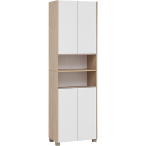 Schildmeyer Hoge kast Juba breedte 57,0 cm Lichteiken decor met voelbare houtstructuur, beslag van metaal