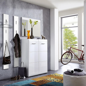 Schoenenkast Adana 89x120 cm hoogglans wit
