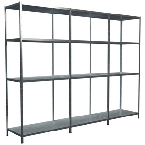 SCHULTE Regalwelt Stellingkast Montagesysteem basis- en 2x aanbouwkasten Metaal verzinkt, 1800x3200x500 mm, 12 planken