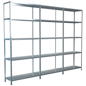 SCHULTE Regalwelt Stellingkast Montagesysteem basis- en 2x aanbouwkasten Metaal verzinkt, 2000x2600x350 mm, 15 planken