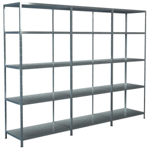 SCHULTE Regalwelt Stellingkast Montagesysteem basis- en 2x aanbouwkasten Metaal verzinkt, 2000x3000x500 mm, 15 planken