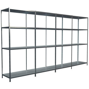 SCHULTE Regalwelt Stellingkast Montagesysteem basis- en 3x aanbouwkasten Metaal verzinkt, 1800x4000x500 mm, 16 planken