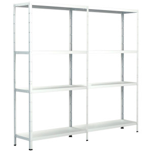 SCHULTE Regalwelt Stellingkast Montagesysteem basis- en aanbouwrek Metaal wit, 1800x2000x350 mm, 8 planken