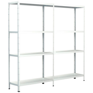 SCHULTE Regalwelt Stellingkast Montagesysteem basis- en aanbouwrek Metaal wit, 1800x2200x500 mm, 8 planken