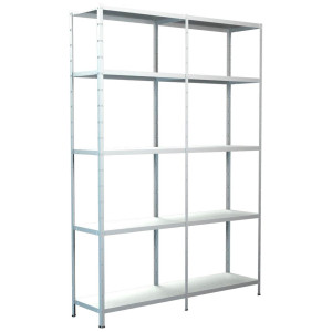 SCHULTE Regalwelt Stellingkast Montagesysteem basis- en aanbouwrek Metaal wit, 2000x1400x500 mm, 10 planken
