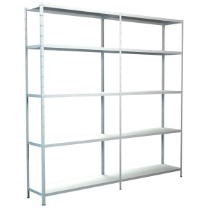 SCHULTE Regalwelt Stellingkast Montagesysteem basis- en aanbouwrek Metaal wit, 2000x2000x350 mm, 10 planken