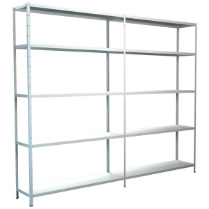 SCHULTE Regalwelt Stellingkast Montagesysteem basis- en aanbouwrek Metaal wit, 2000x2400x500 mm, 10 planken