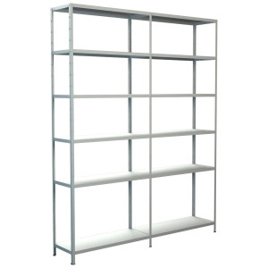 SCHULTE Regalwelt Stellingkast Montagesysteem basis- en aanbouwrek Metaal wit, 2300x1800x350 mm, 12 planken