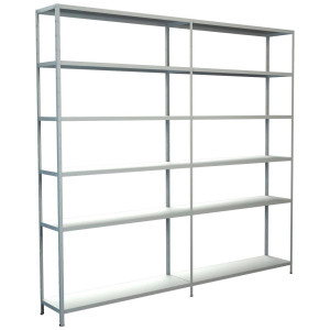 SCHULTE Regalwelt Stellingkast Montagesysteem basis- en aanbouwrek Metaal wit, 2300x2400x350 mm, 12 planken