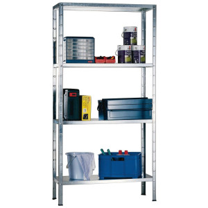 SCHULTE Regalwelt Stellingkast Montagesysteem basiskast Metaal verzinkt, 1800x1000x350 mm, 4 planken