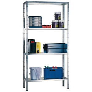 SCHULTE Regalwelt Stellingkast Montagesysteem basiskast Metaal verzinkt, 1800x1200x500 mm, 4 planken