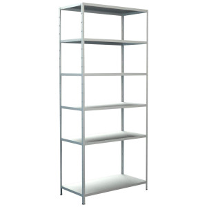 SCHULTE Regalwelt Stellingkast Montagesysteem basiskast Metaal wit, 2300x1000x500 mm, 6 planken