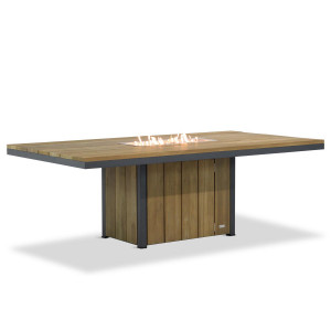 Lifestyle Seaside teak dining vuurtafel 220 x 100 cm