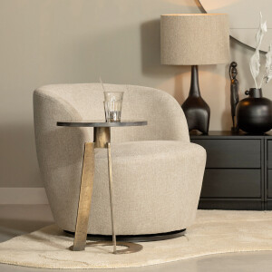 WOOOD Draaifauteuil 'Serra' Woven, kleur Zand