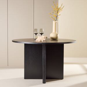 Nohr Uitschuifbare Ronde Eettafel 'Shuree' 120/170 x 120cm, kleur Zwart