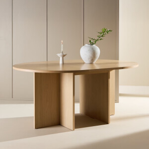 Nohr Uitschuifbare Ronde Eettafel 'Shuree' 120/170 x 120cm, kleur Whitewash