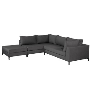WOOOD Loungeset 'Sicilië' Links, kleur Donkergrijs