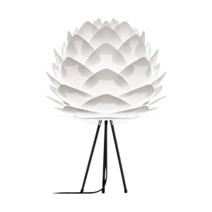 Silvia Medium tafellamp white - met tripod zwart - Ø 50 cm