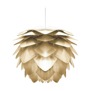 Silvia Mini hanglamp brushed brass - met koordset wit - Ø 32 cm