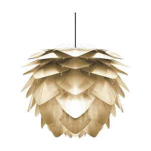 Silvia Mini hanglamp brushed brass - met koordset zwart - Ø 32 cm