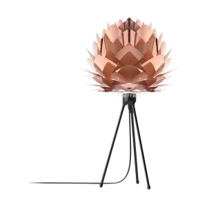 Silvia Mini tafellamp copper - met tripod zwart - Ø 32 cm