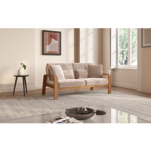 sit&more 2,5-zitsbank Kolding Armleuningen van eikenkleurig beukenhout, verschillende bekledingen en kleuren