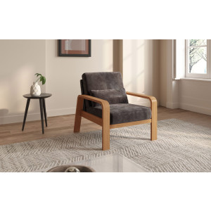 sit&more Fauteuil Kolding Armleuningen van eikenkleurig beukenhout, verschillende bekledingen en kleuren