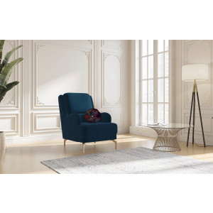 sit&more Fauteuil Orient 4 V inclusief 1 sierkussen met strassteentjes, goudkleurige metalen poten