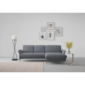 sit&more Hoekbank Fashion L-vorm naar keuze met verstelbare hoofdsteun, uittrekzitting, motorisch, nikkel poten