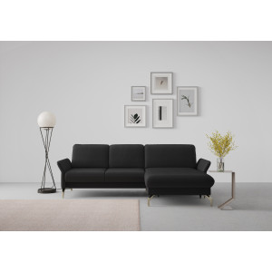 sit&more Hoekbank Fashion L-vorm naar keuze met verstelbare hoofdsteun, uittrekzitting, motorisch, nikkel poten