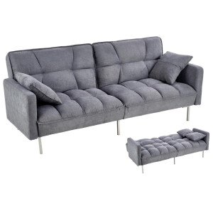 Slaapbank Roberto 193 cm breed donker grijs