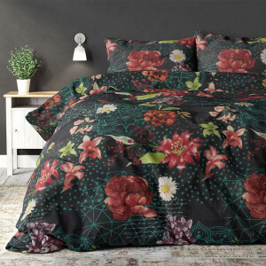 Dekbedovertrek Lucian - Lits-Jumeaux (240x220 Cm) - Meerkleurig & Zwart Polyester-katoen - - Sleeptime Elegance - Dekbed-Discounter.nl