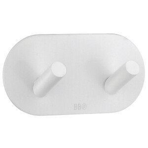 Smedbo Beslagsboden Handdoekhouder - 21x4.8cm - zelfklevend - RVS Mat wit BX1091
