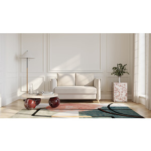 BRUNO slaapbank 120 cm in crème ecru beige | stabiel massief hout & boxspringcomfort