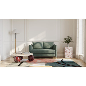 BRUNO slaapbank 120 cm in Aurora forest groen | stabiel massief hout & boxspringcomfort