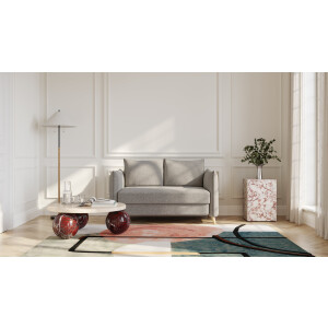 BRUNO slaapbank 120 cm in Aurora Taupe grijsbeige | stabiel massief hout & boxspringcomfort