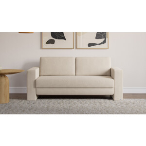BRUNO slaapbank 140 cm in beige | stabiel massief hout & boxspringcomfort