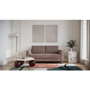 BRUNO slaapbank 140 cm in bruin | stabiel massief hout & boxspringcomfort