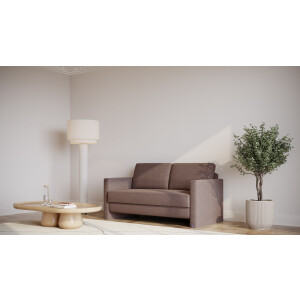 BRUNO slaapbank 140 cm in bruin | stabiel massief hout & boxspringcomfort