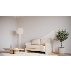 BRUNO slaapbank 140 cm in crème ecru beige | stabiel massief hout & boxspringcomfort