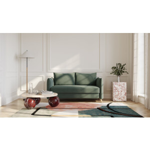 BRUNO slaapbank 140 cm in groen | stabiel massief hout & boxspringcomfort