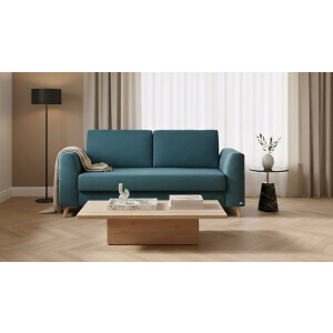 BRUNO slaapbank 140 cm in Petrol / turquoise | stabiel massief hout & boxspringcomfort