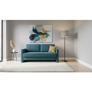 BRUNO slaapbank 140 cm in Petrol / turquoise | stabiel massief hout & boxspringcomfort