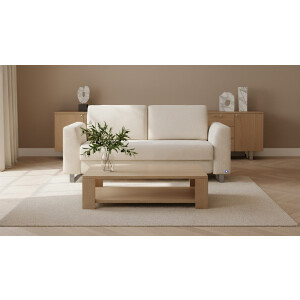 BRUNO slaapbank 160 cm in beige | stabiel massief hout & boxspringcomfort