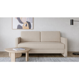BRUNO slaapbank 160 cm in beige | stabiel massief hout & boxspringcomfort