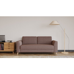 BRUNO slaapbank 160 cm in bruin | stabiel massief hout & boxspringcomfort